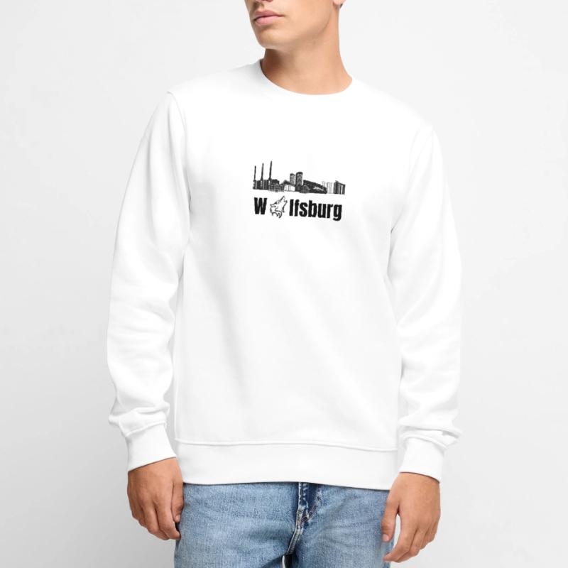 Wolfsburg Fanartikel Wolfsburg Skyline Wölfe Wolf Männer Premium Bio Pullover
