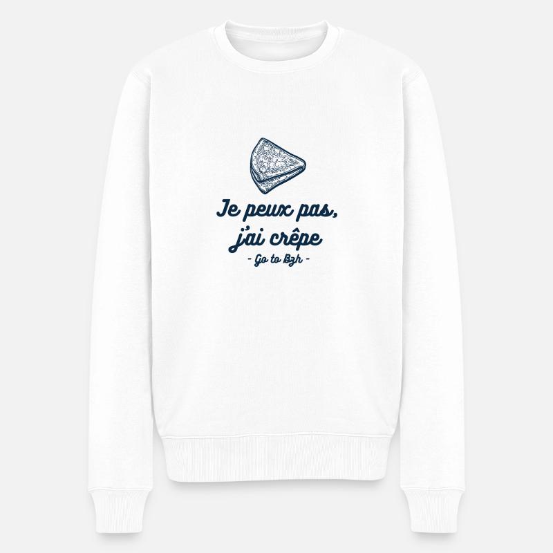 Crêpe Breizh Pause - Pull Premium bio Homme - blanc