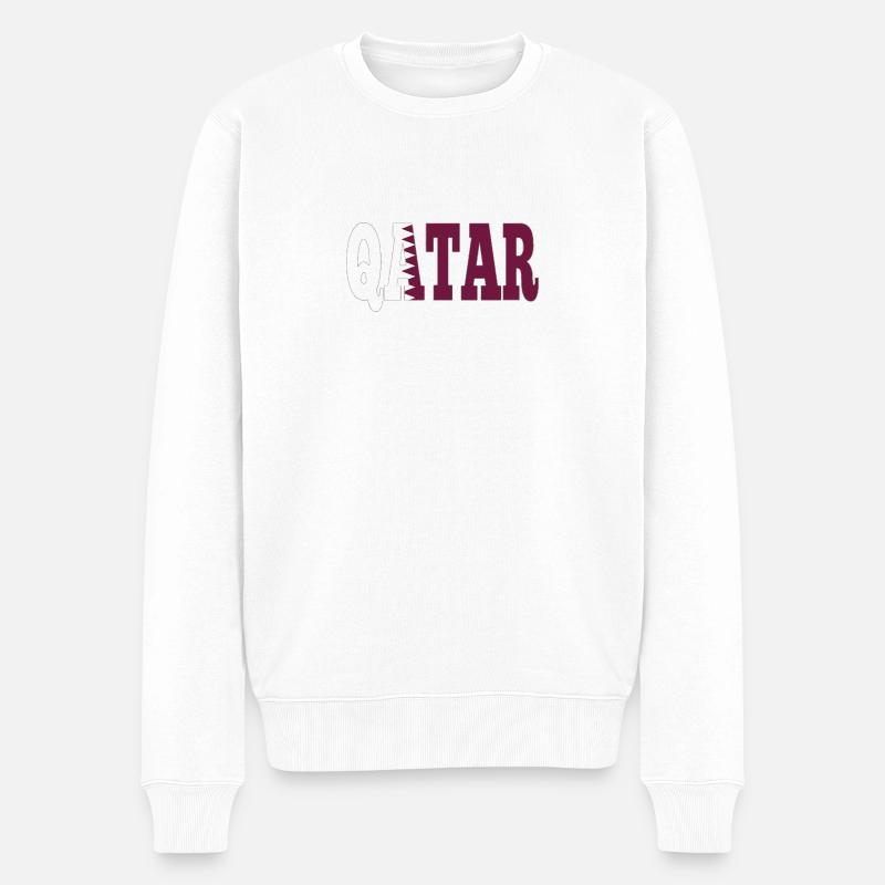 Qatar - Männer Premium Bio Pullover - Weiß