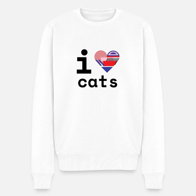 J’adore les chats! - Pull Premium bio Homme - blanc