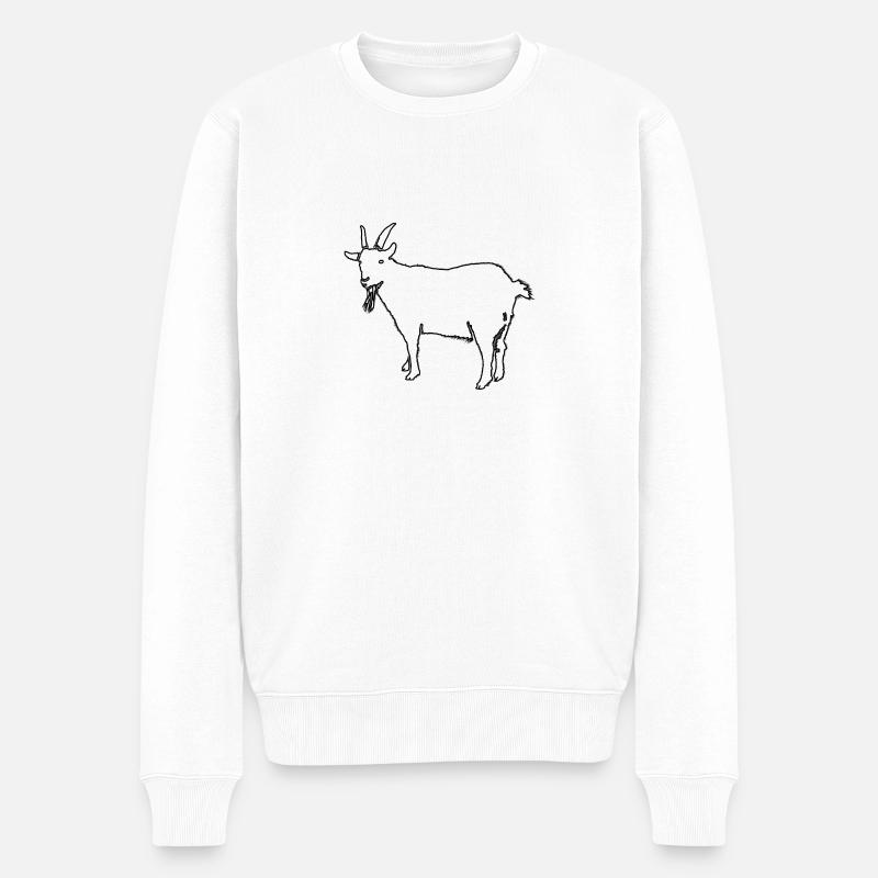 Ziege Umriss - Männer Premium Bio Pullover - Weiß