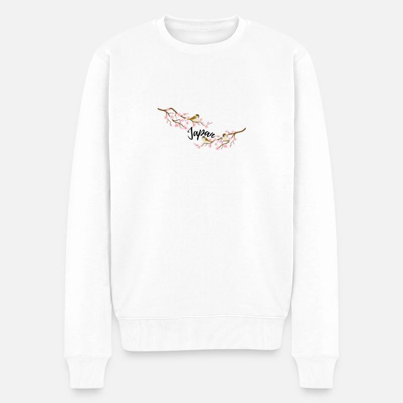 Japan - Männer Premium Bio Pullover - Weiß