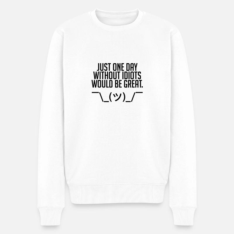 Just One Day - Männer Premium Bio Pullover - Weiß