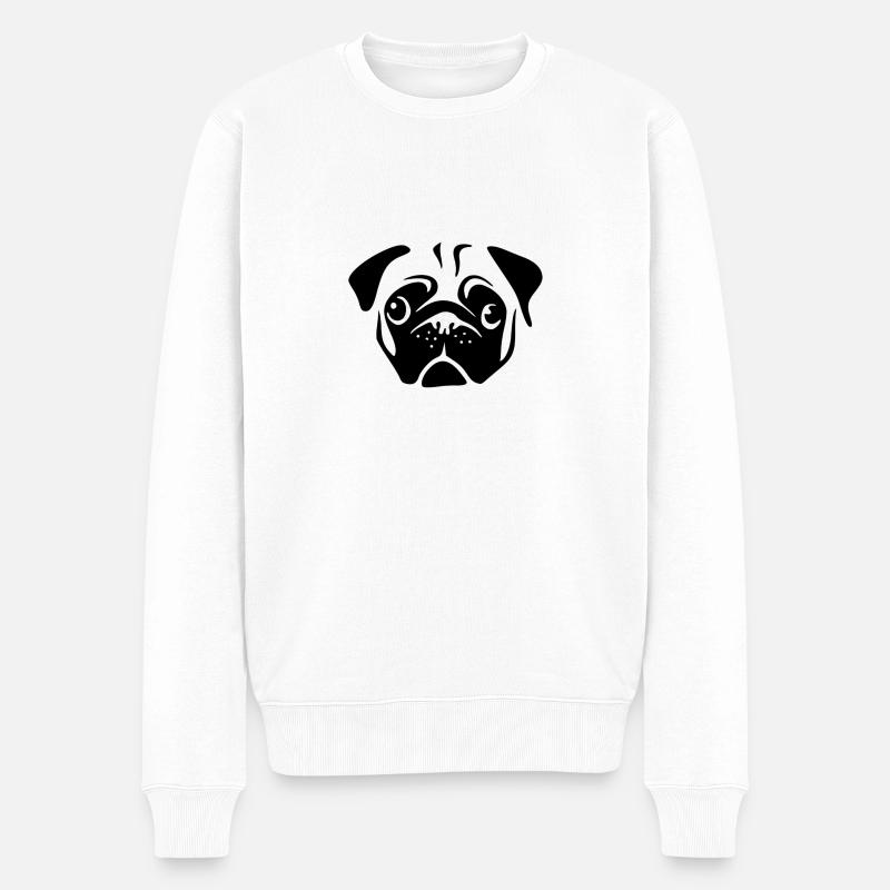 Mops - Männer Premium Bio Pullover - Weiß