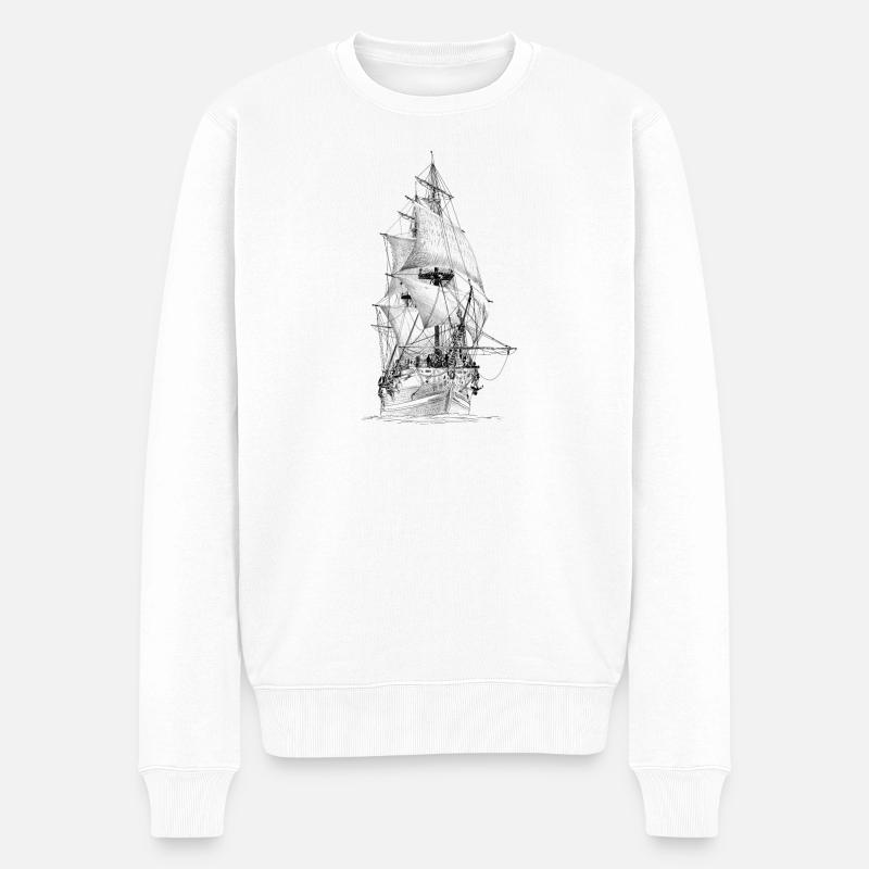 sailing ship - Pull Premium bio Homme - blanc