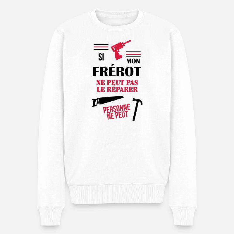 Frère Frangin Frere Naissance Bébé Frérot - Pull Premium bio Homme - blanc
