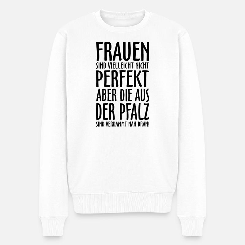 Frauen aus der Pfalz (Schwarz) - Männer Premium Bio Pullover - Weiß