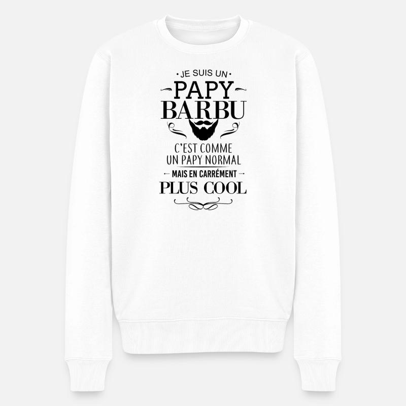 Papy Barbu - Pull Premium bio Homme - blanc