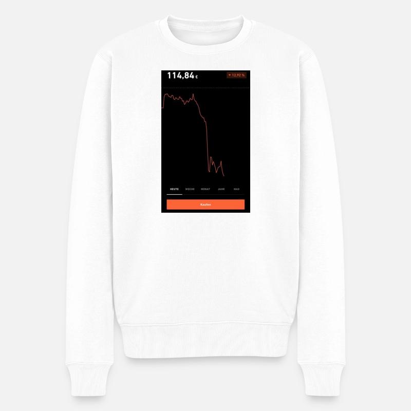 Aktiencrash - Männer Premium Bio Pullover - Weiß