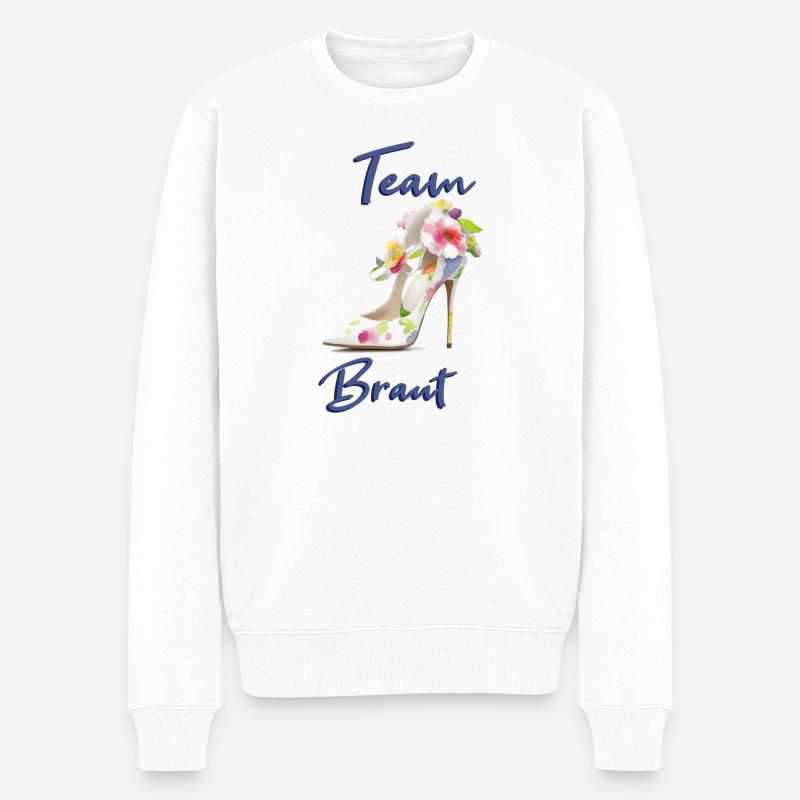Team Braut - Männer Premium Bio Pullover - Weiß