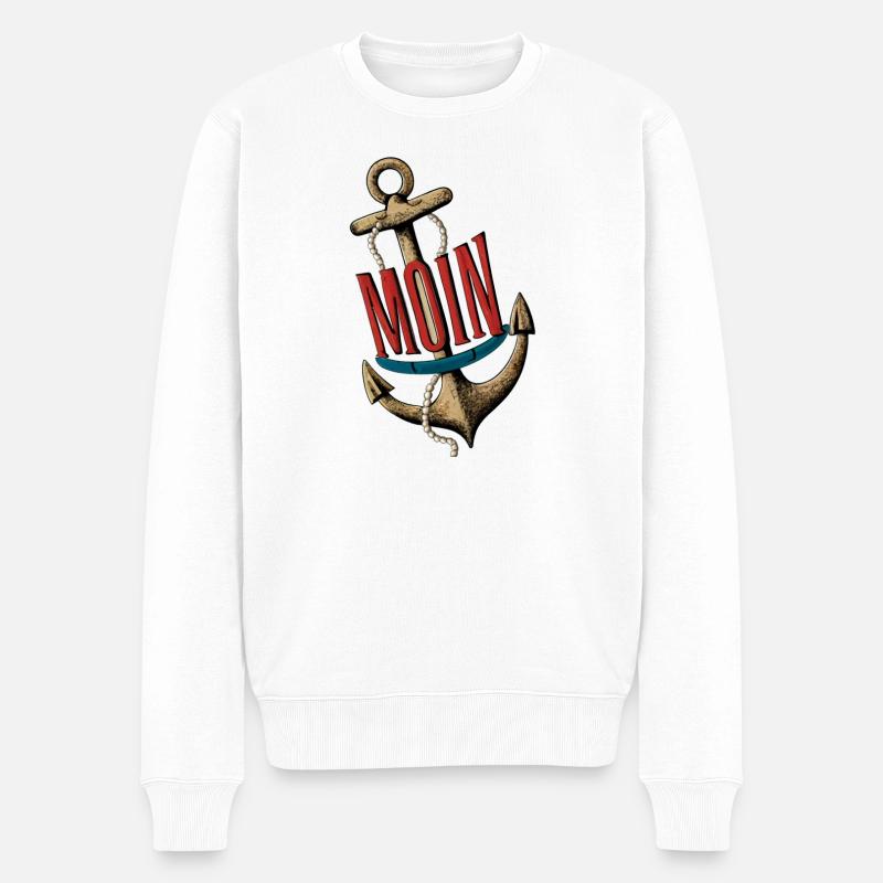 Moin - Männer Premium Bio Pullover - Weiß