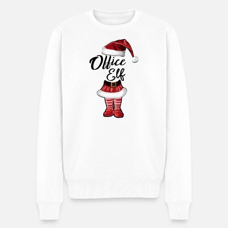 Office Elf – Lustiges Weihnachtsdesign - Männer Premium Bio Pullover - Weiß