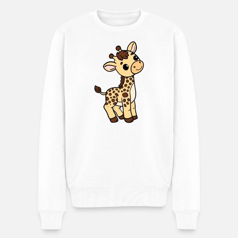 Giraffe - Männer Premium Bio Pullover - Weiß