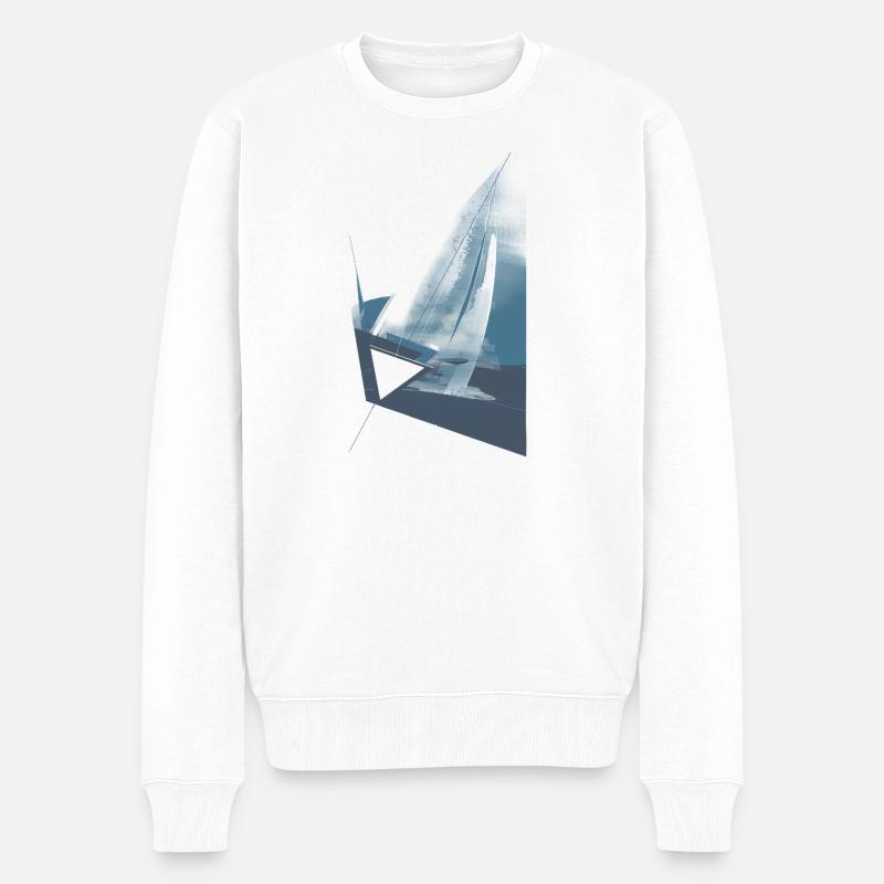 Windspiel auf hoher See - Männer Premium Bio Pullover - Weiß