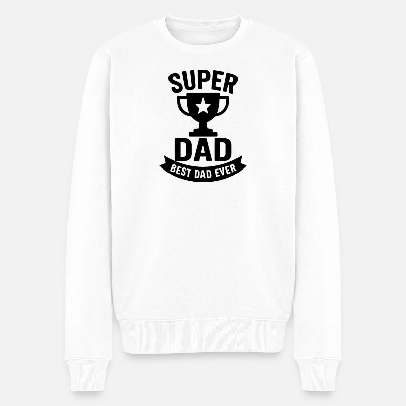 Conception du trophée Super Papa - Pull Premium bio Homme - blanc