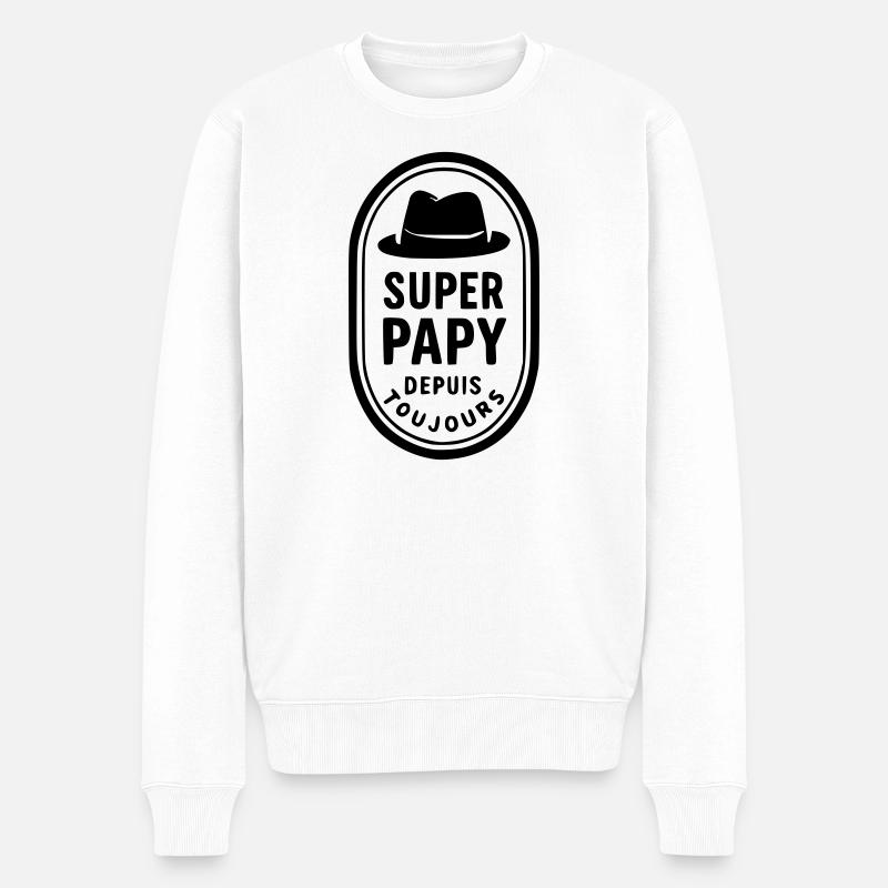 Super Opa seit immer - Männer Premium Bio Pullover - Weiß