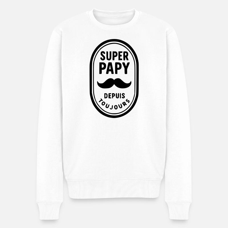 Super Opa seit immer - Männer Premium Bio Pullover - Weiß