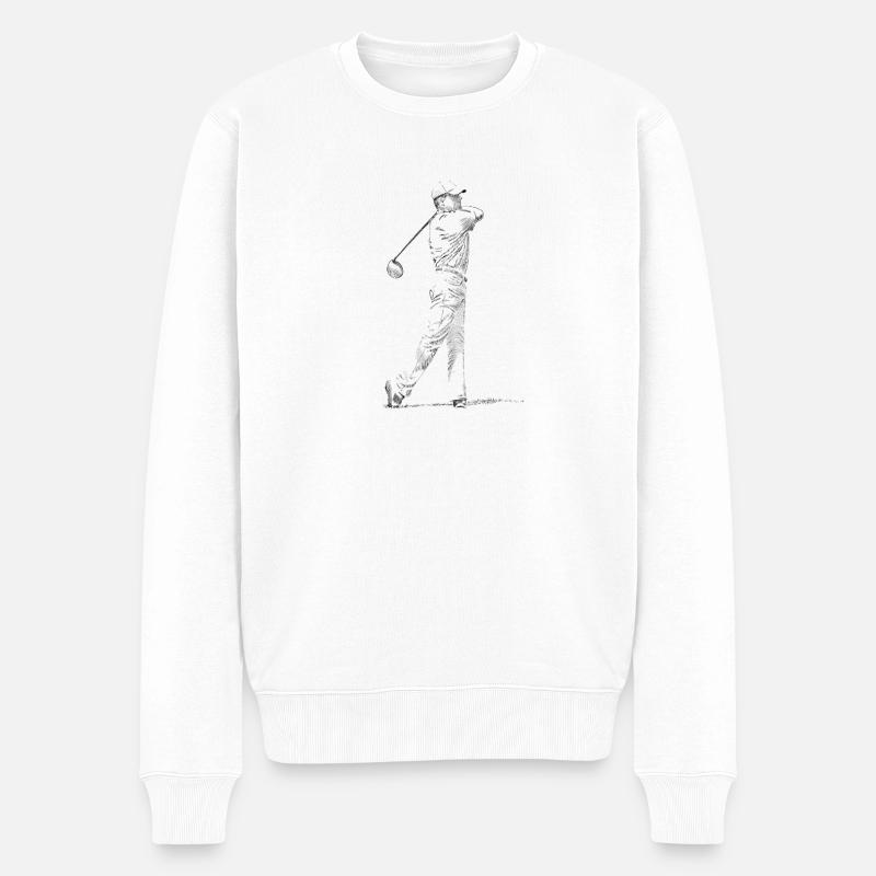 Golfspieler - Männer Premium Bio Pullover - Weiß