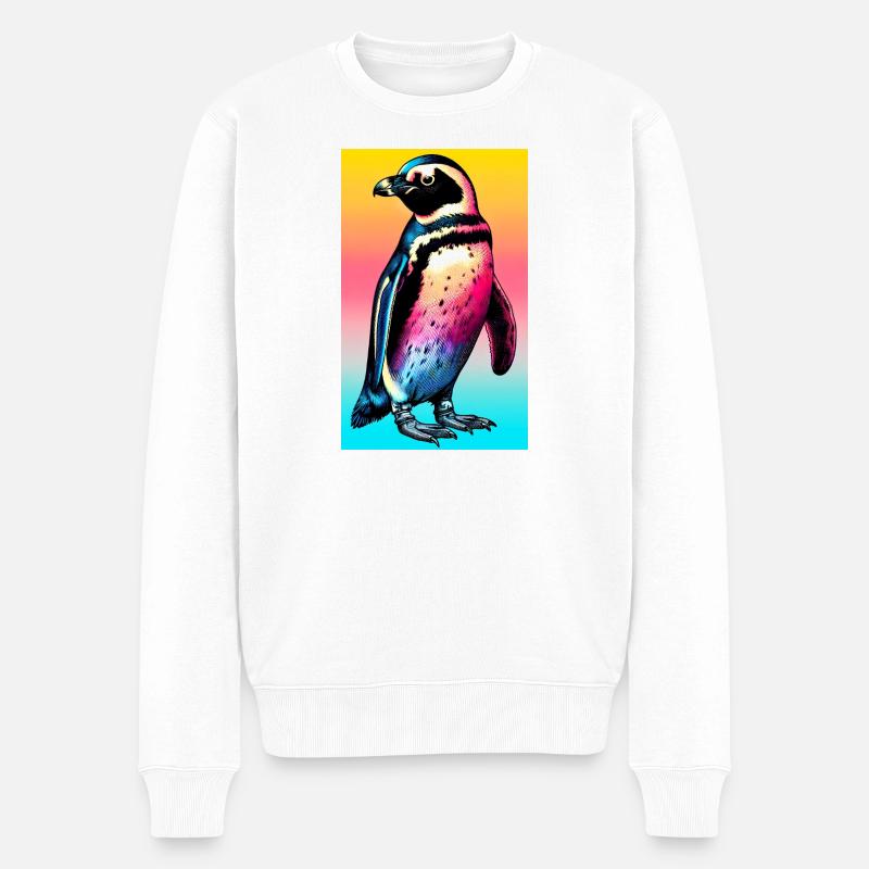 Pinguin - Männer Premium Bio Pullover - Weiß