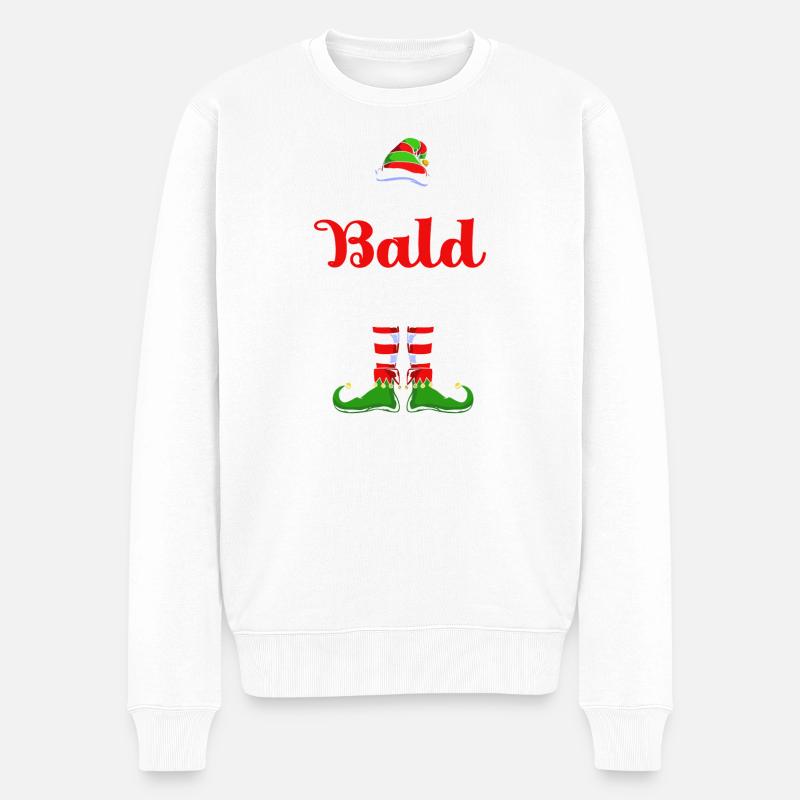 Elfe Elf Weihnachtsgeschenk Glatze - Männer Premium Bio Pullover - Weiß