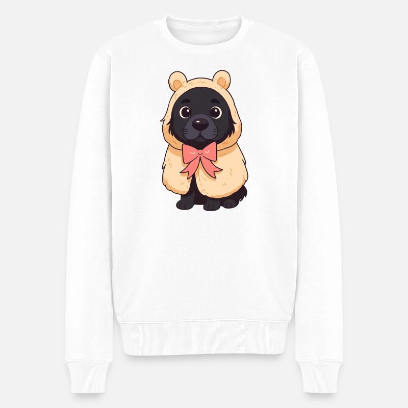 cute dog - Männer Premium Bio Pullover - Weiß