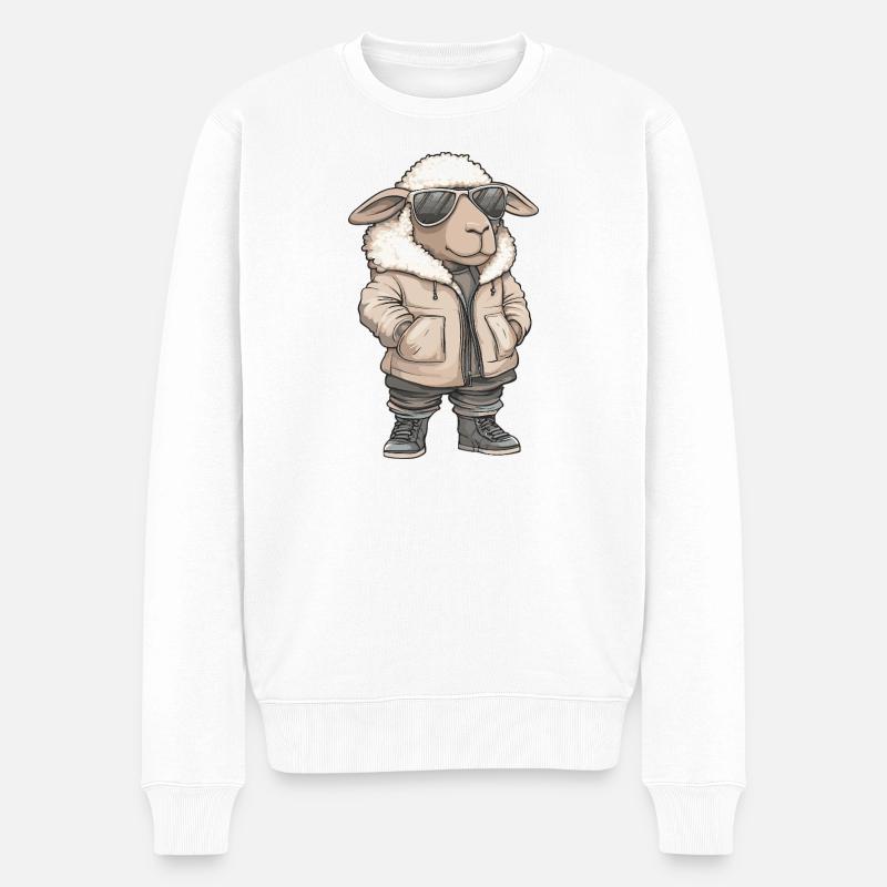 Schaf Cool Winter - Männer Premium Bio Pullover - Weiß