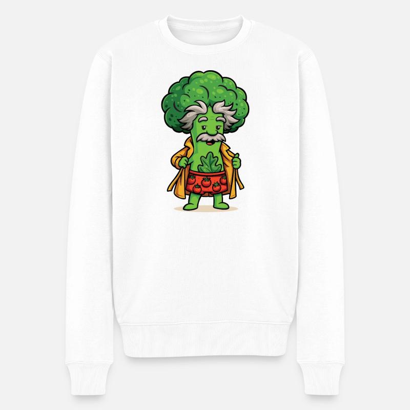 Brocoli Einstein  - Pull Premium bio Homme - blanc