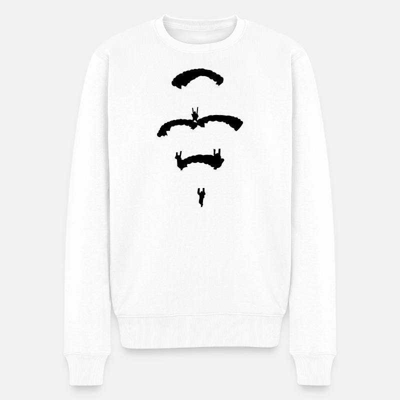 Fallschirm Diamant - Männer Premium Bio Pullover - Weiß