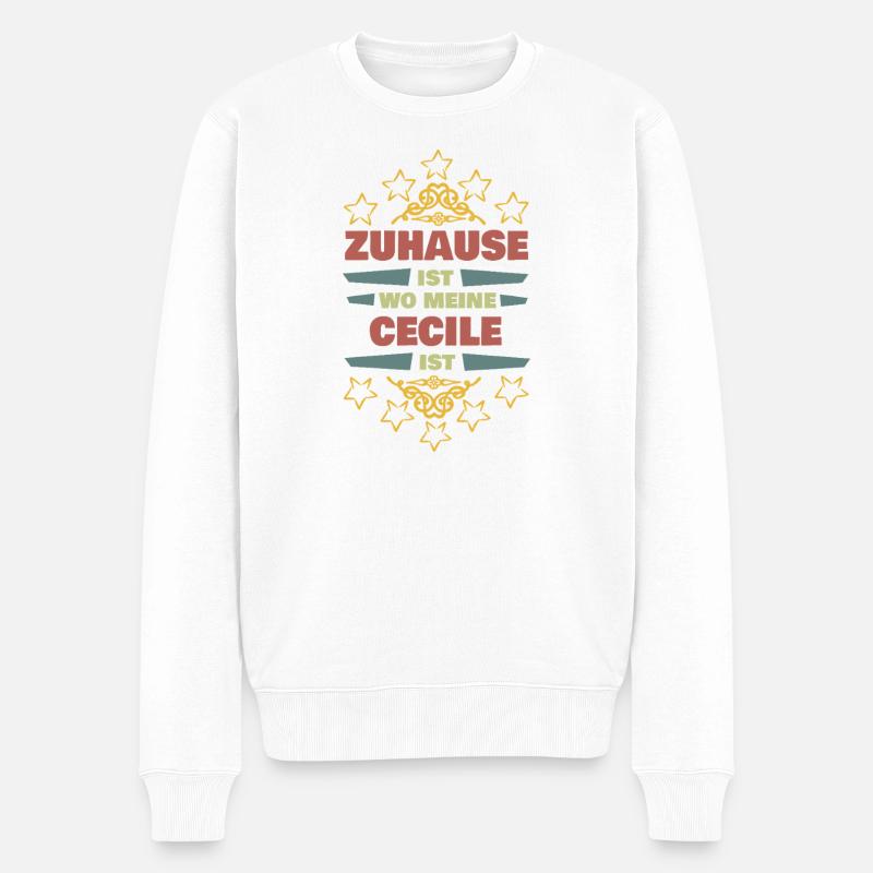 Cecile als Lebenspartnerin - Männer Premium Bio Pullover - Weiß