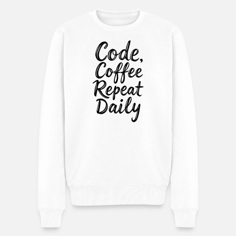 Code Sleep Debug Repeat Programmer Shirt - Pull Premium bio Homme - blanc