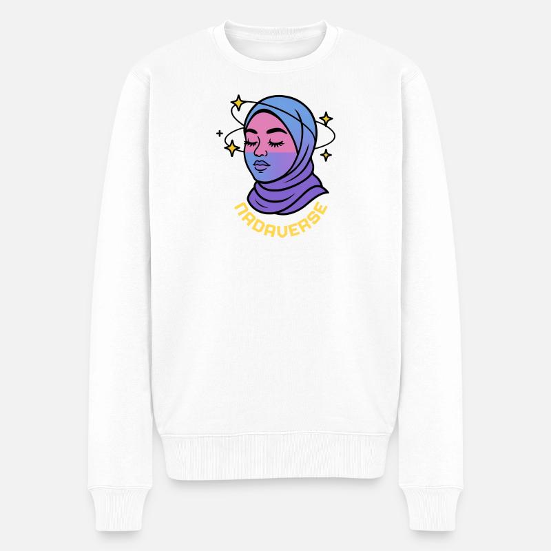 Nadaverse Hijab Sternenlicht - Männer Premium Bio Pullover - Weiß