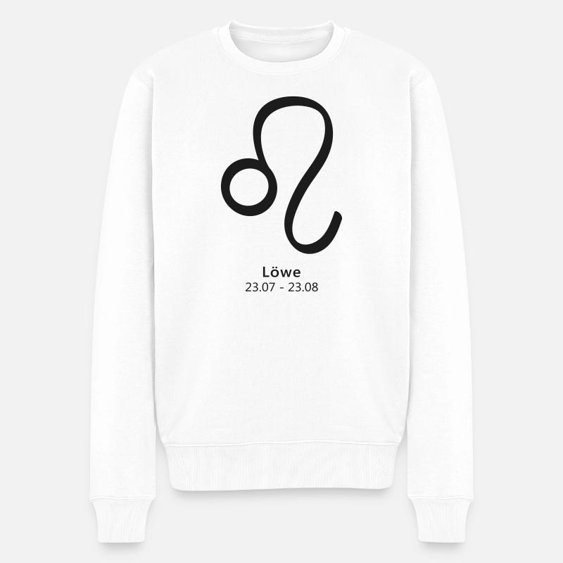 Löwe Lion Sternzeichen Symbol 23.07–23.08 - Männer Premium Bio Pullover - Weiß