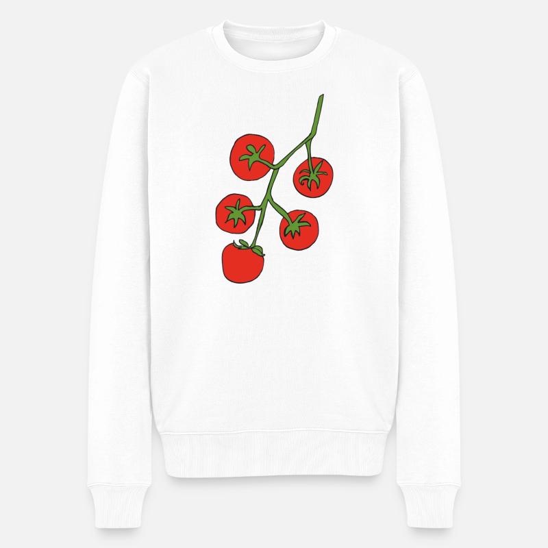 Tomatenranke Farbpalette Illustration - Männer Premium Bio Pullover - Weiß