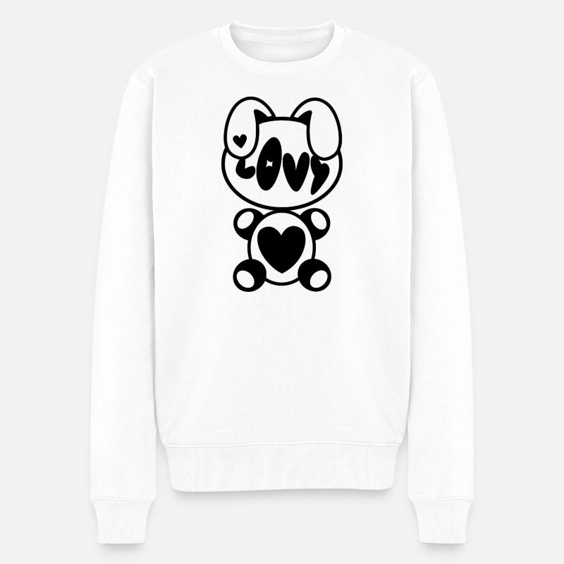 Plush: Lovy - Männer Premium Bio Pullover - Weiß