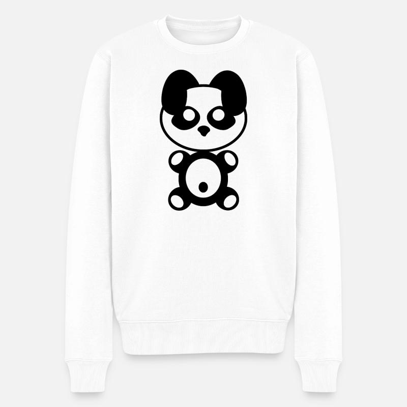 Plüschig: Pandy - Männer Premium Bio Pullover - Weiß