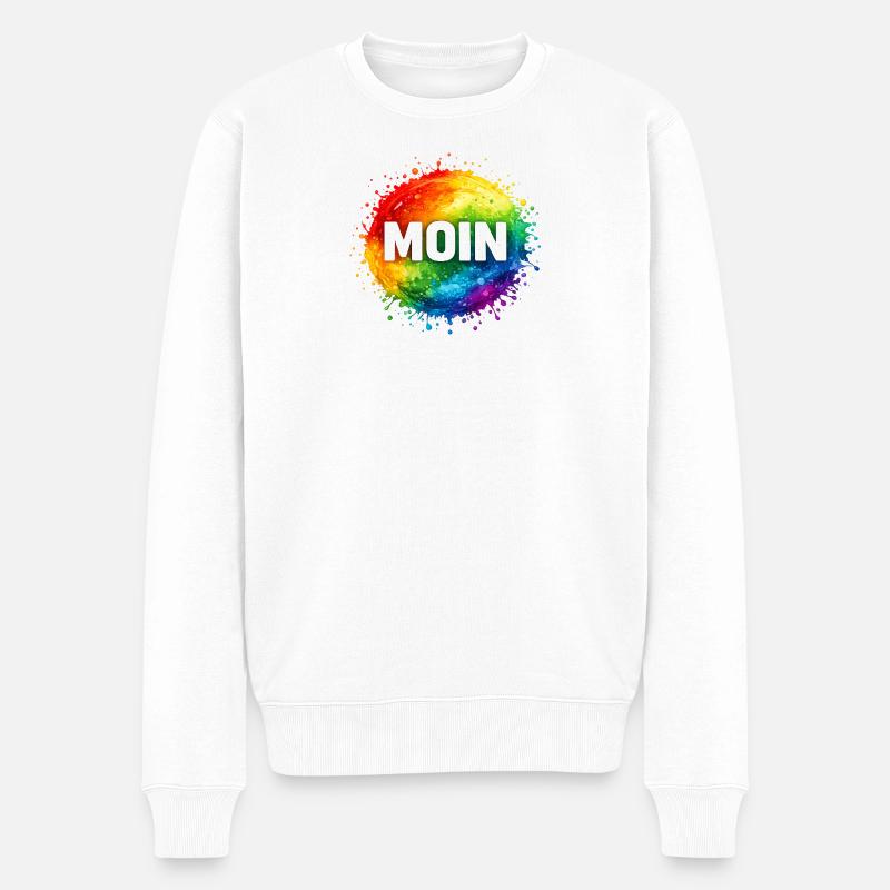 Moin dans la cascade arc-en-ciel - Pull Premium bio Homme - blanc