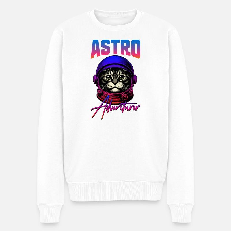 Casque spatial Astronaut Cat - Space Cat - Pull Premium bio Homme - blanc