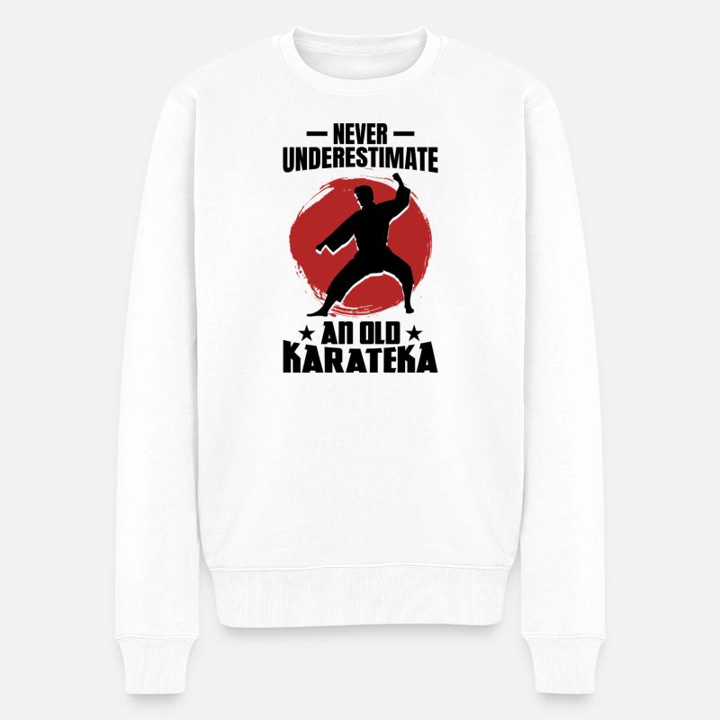 Karate Opa - Männer Premium Bio Pullover - Weiß