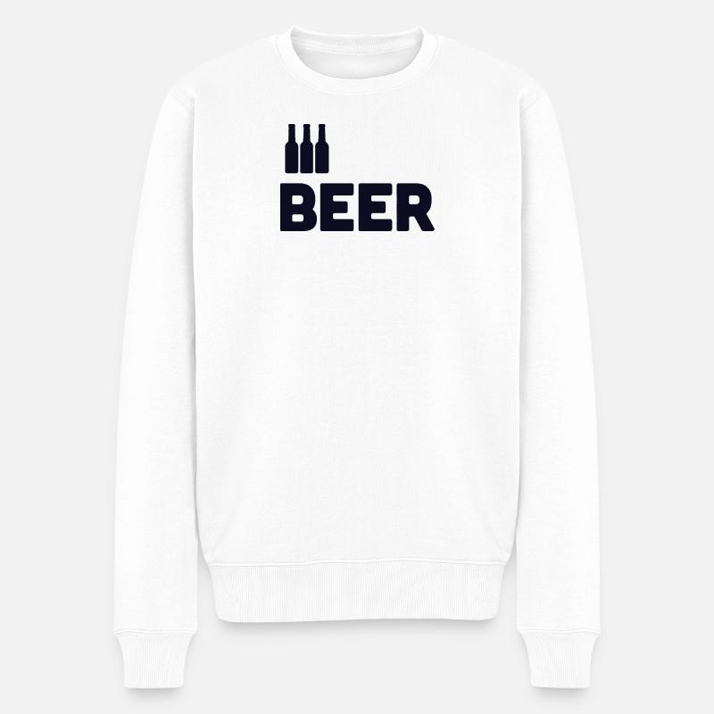 Bierliebhaber - Männer Premium Bio Pullover - Weiß