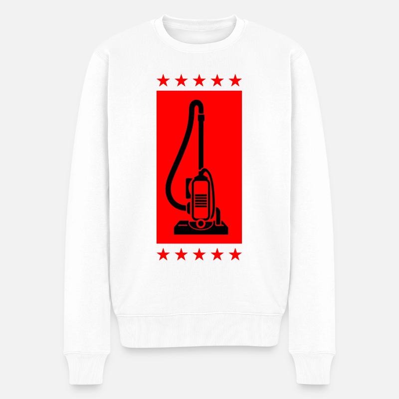 Staubsauger Symbol Cleaning - Männer Premium Bio Pullover - Weiß