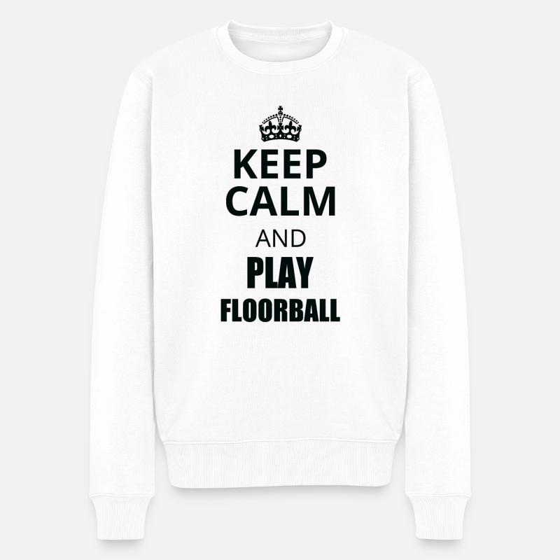 Floorball - Männer Premium Bio Pullover - Weiß