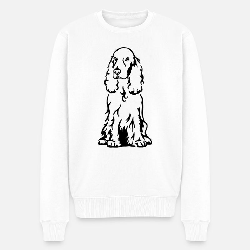 Cocker Spaniel - Pull Premium bio Homme - blanc