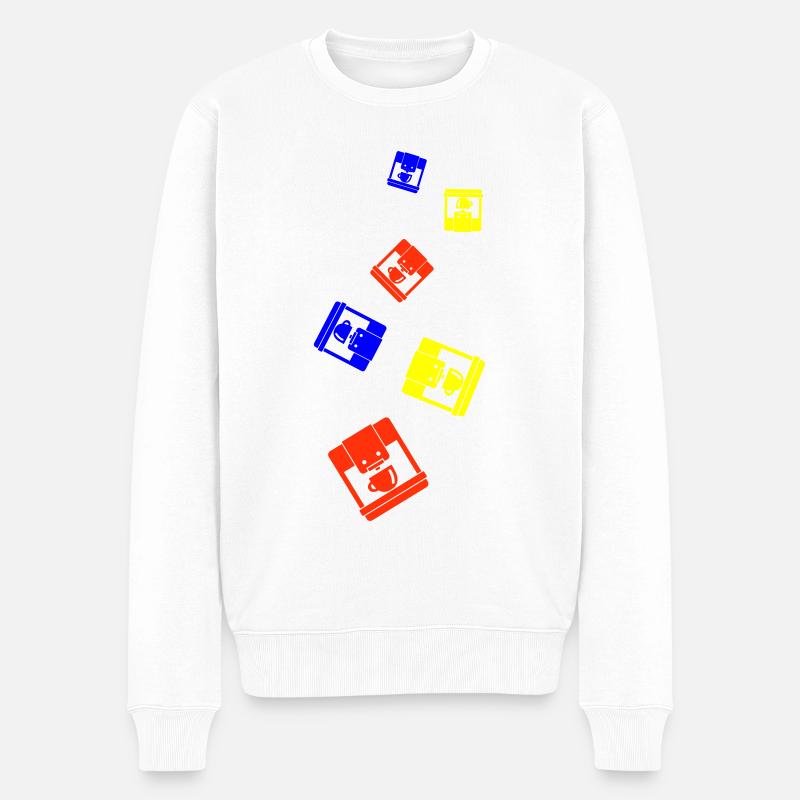 Symbole de machine à café - Pull Premium bio Homme - blanc