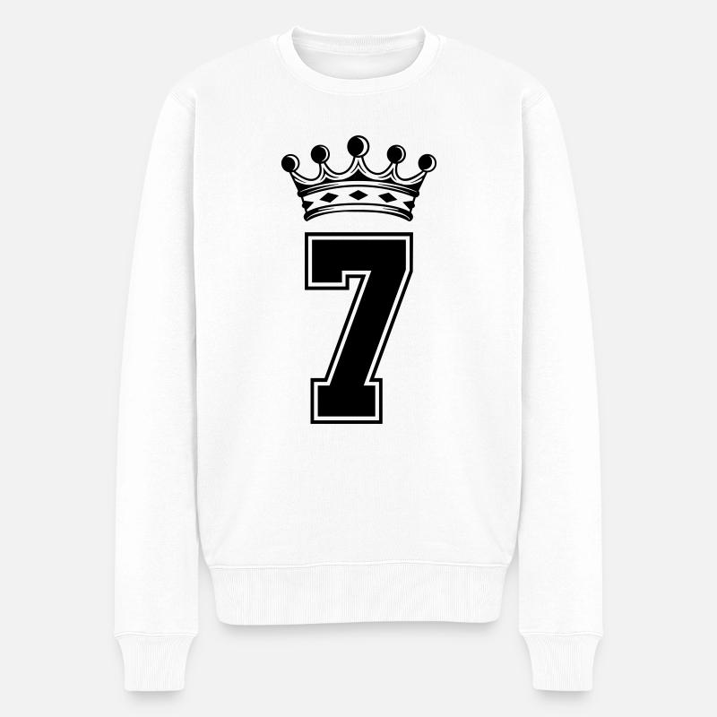 7 krone - Männer Premium Bio Pullover - Weiß