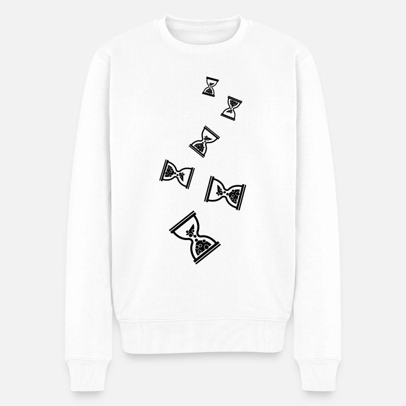 Sanduhr Symbol - Männer Premium Bio Pullover - Weiß
