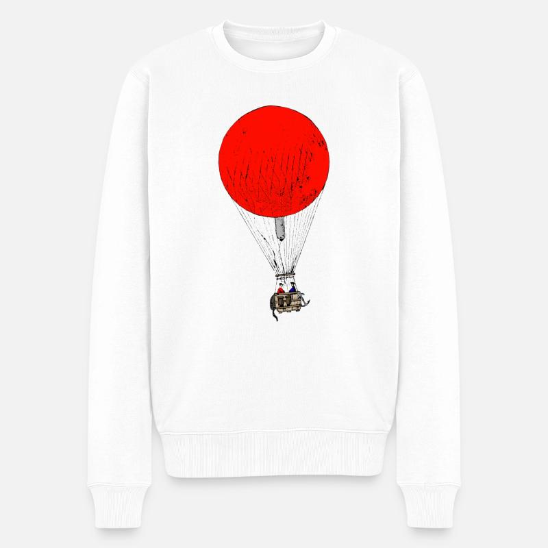 Heißluftballon - Männer Premium Bio Pullover - Weiß