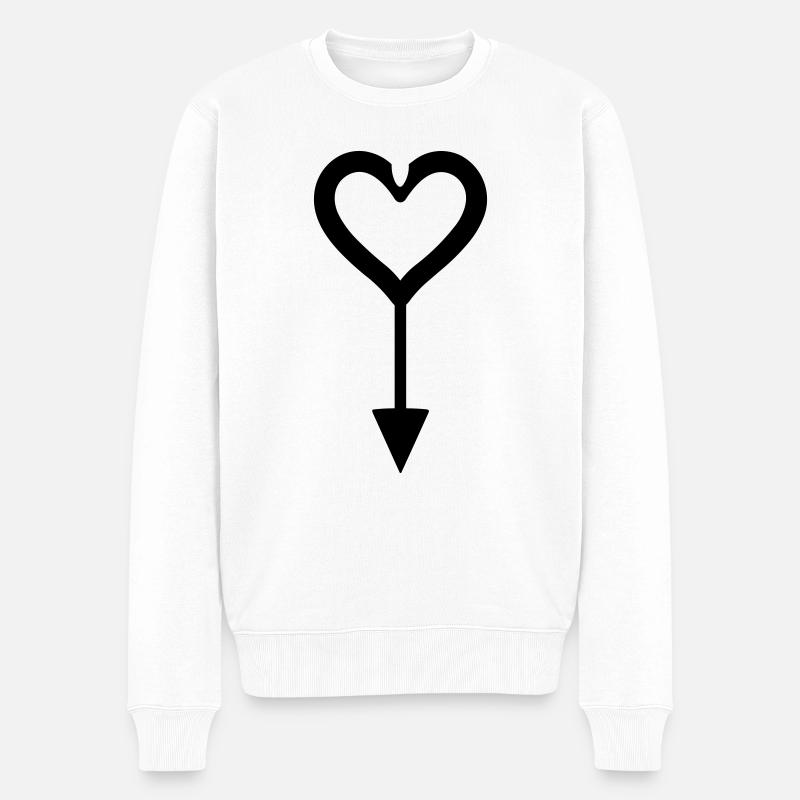 Flèche coeur - Pull Premium bio Homme - blanc