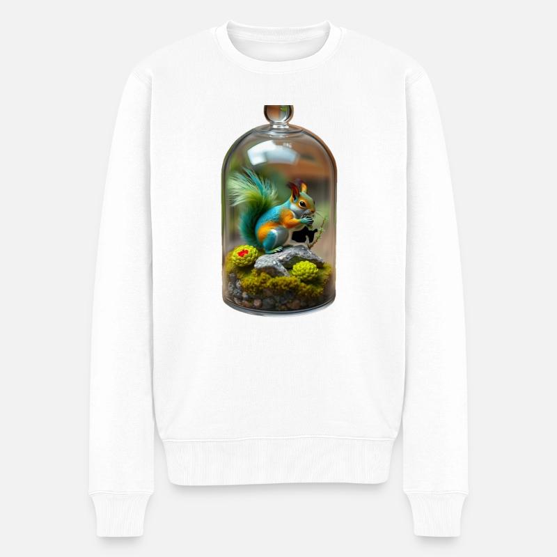 Eichhörnchen im Glas - Männer Premium Bio Pullover - Weiß