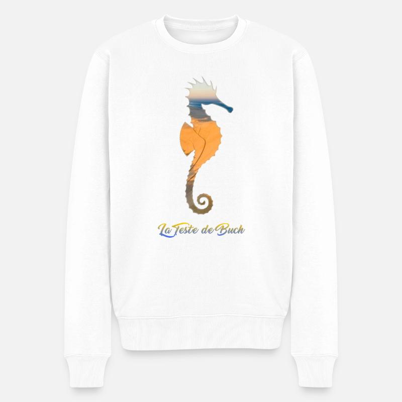 La Teste hippocampe - Pull Premium bio Homme - blanc