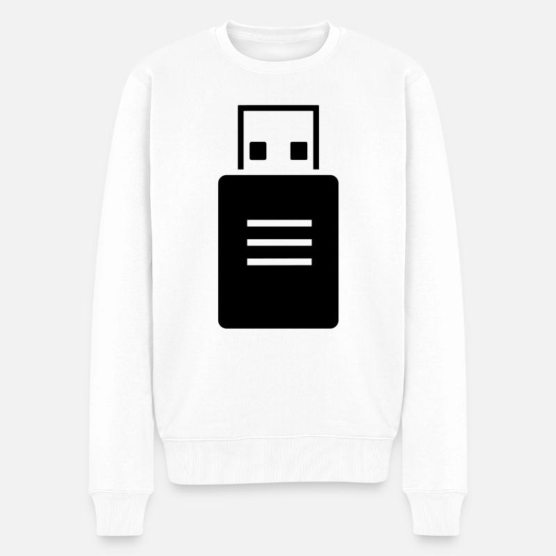 Clé usb - Pull Premium bio Homme - blanc